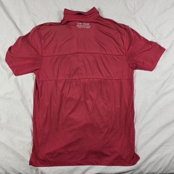 Matte Grey Mens Size Large Red Golf Polo Shirt Knabe Cup Performance Casual - Picture 2 of 11